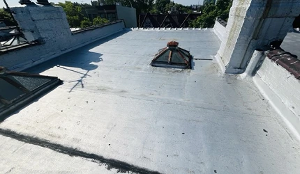 Roof completely replaced with skylight replaced and coating at 25 Rutland Rd, Brooklyn, Ny