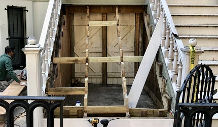 Landmark Historical House staircase restoration @ Cambridge pl, Brooklyn, NYC