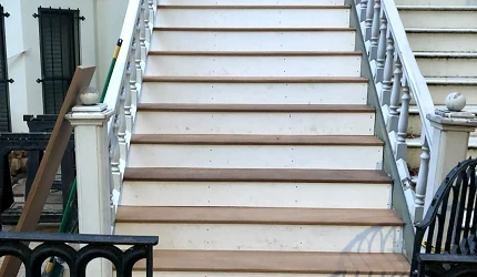 Landmark Historical House staircase restoration @ Cambridge pl, Brooklyn, NYC