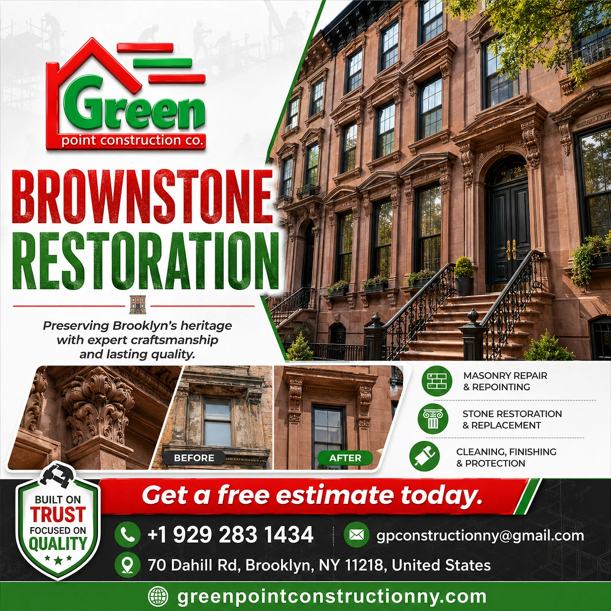 Expert Professional Brownstone Installation Services in Brooklyn NY